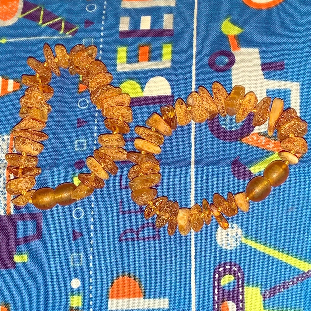 Genuine Raw Baltic amber teething anklets